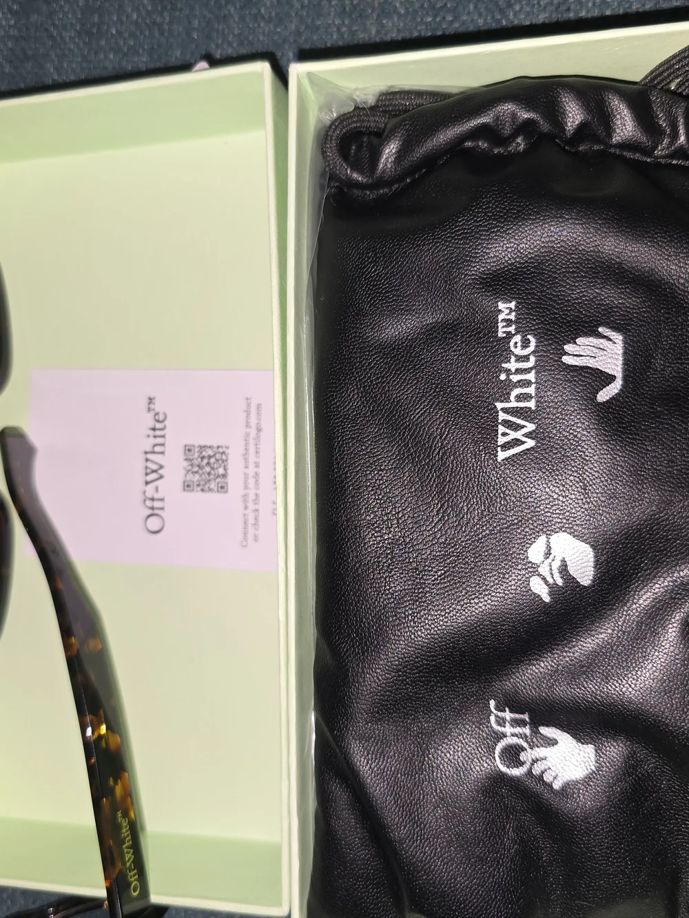 Off-White Black Rectangular Sunglasses with Dark Brown Lenses